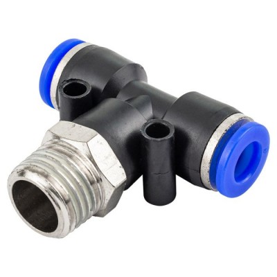 Фитинг Т-образный для пластиковых трубок 6 мм-наружная резьба 1/4'' Forsage Фитинг Т-образный для пластиковых трубок 6 мм-наружная резьба 1/4'' Forsage