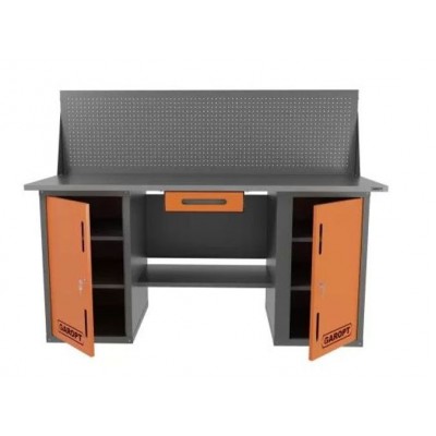 Верстак двухтумбовый с экраном и ящиком серый 1800*700 Garopt — профессиональное автосервисное оборудование и инструменты для бизнеса Верстак двухтумбовый с экраном и ящиком серый 1800*700 Garopt — профессиональное автосервисное оборудование и инструменты для бизнеса