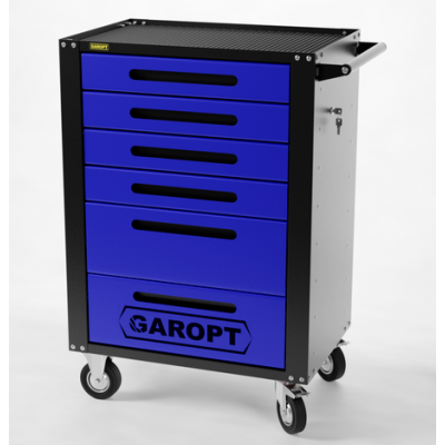 Тележка инструментальная Garopt 6 ящиков СИНЯЯ, центральный замок, увеличенные колеса, доводчики, GAROPT Серия "High", высота 1040мм Тележка инструментальная Garopt 6 ящиков СИНЯЯ, центральный замок, увеличенные колеса, доводчики, GAROPT Серия "High", высота 1040мм