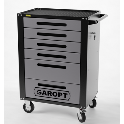 Тележка инструментальная Garopt 6 ящиков СЕРАЯ, центральный замок, увеличенные колеса, доводчики, GAROPT Серия "High", высота 1040мм Тележка инструментальная Garopt 6 ящиков СЕРАЯ, центральный замок, увеличенные колеса, доводчики, GAROPT Серия "High", высота 1040мм