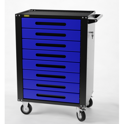 Тележка инструментальная Garopt 8 ящиков СИНЯЯ, центральный замок, увеличенные колеса, доводчики, GAROPT Серия "High", высота 1040мм Тележка инструментальная Garopt 8 ящиков СИНЯЯ, центральный замок, увеличенные колеса, доводчики, GAROPT Серия "High", высота 1040мм