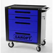 GTS4.blue Тележка инструментальная Garopt 4 ящиков СИНЯЯ, центральный замок, увеличенные колеса, доводчики,  GAROPT  Серия "Standart"