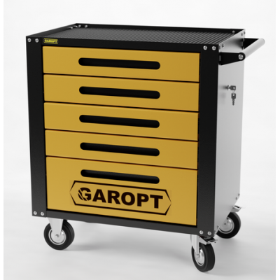 GTS5.yell Тележка инструментальная Garopt 5 ящиков ЖЕЛТАЯ, центральный замок, увеличенные колеса, доводчики, GAROPT Серия "Standart" GTS5.yell Тележка инструментальная Garopt 5 ящиков ЖЕЛТАЯ, центральный замок, увеличенные колеса, доводчики, GAROPT Серия "Standart"