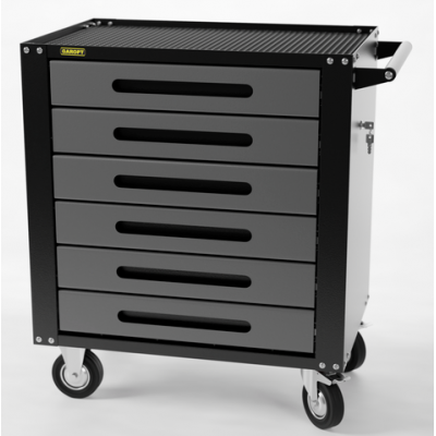 GTS6.grey Тележка инструментальная Garopt 6 ящиков СЕРАЯ, центральный замок, увеличенные колеса, доводчики, GAROPT Серия "Standart" GTS6.grey Тележка инструментальная Garopt 6 ящиков СЕРАЯ, центральный замок, увеличенные колеса, доводчики, GAROPT Серия "Standart"